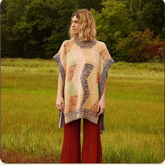 Misha & Puff Woman Marl Open Vest Blue Violet Wave EUC - Picture 1 of 4